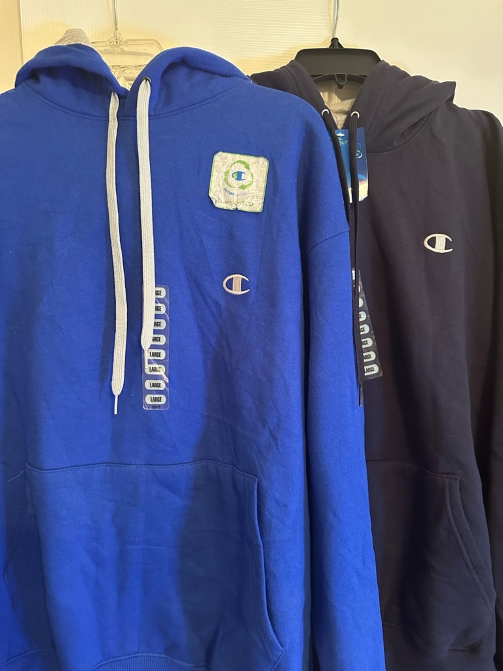 NWT (2) Champion Men's Royal Blue & Navy Zip-Up Hoodies, Large - Picture 2 of 8